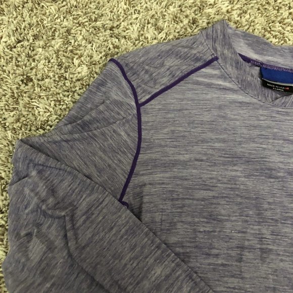 Womens Irideon Riding Wear V Neck Long Sleeve Shirt Purple  Sz XL Vented On Side - Picture 3 of 10